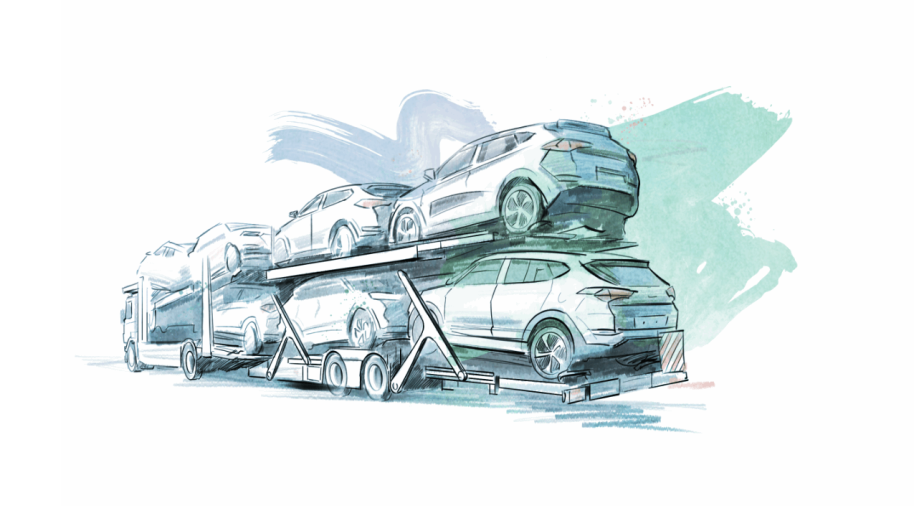 Translata ilustrácia - automobilový priemysel