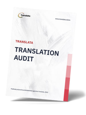 Titulná strana Translata e-booku Translation audit